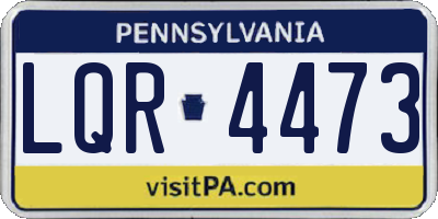 PA license plate LQR4473