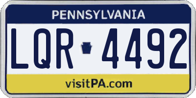 PA license plate LQR4492
