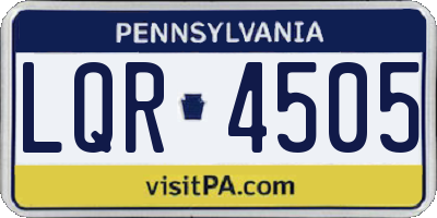 PA license plate LQR4505