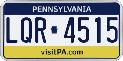 PA license plate LQR4515
