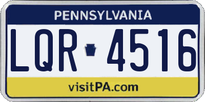 PA license plate LQR4516