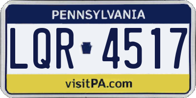 PA license plate LQR4517