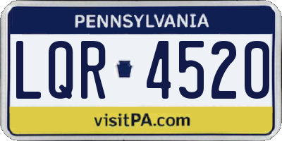 PA license plate LQR4520