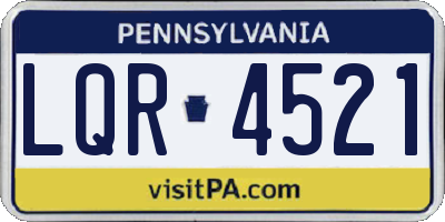 PA license plate LQR4521