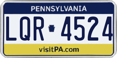 PA license plate LQR4524