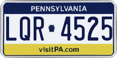PA license plate LQR4525