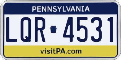 PA license plate LQR4531