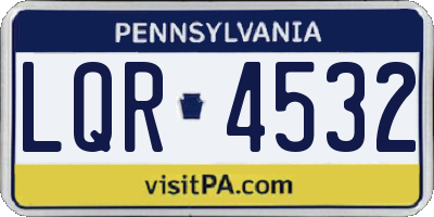 PA license plate LQR4532