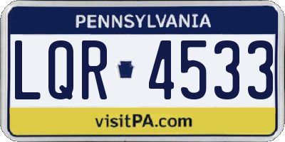 PA license plate LQR4533