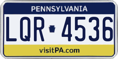 PA license plate LQR4536