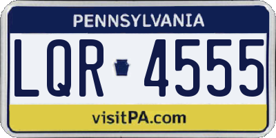 PA license plate LQR4555