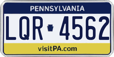 PA license plate LQR4562