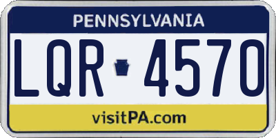 PA license plate LQR4570