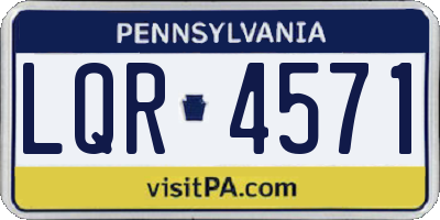 PA license plate LQR4571