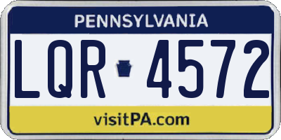 PA license plate LQR4572