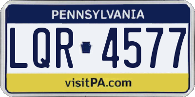 PA license plate LQR4577