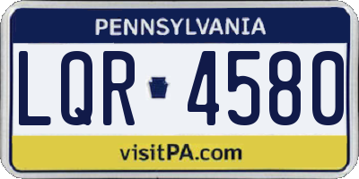 PA license plate LQR4580
