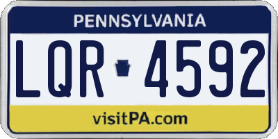 PA license plate LQR4592