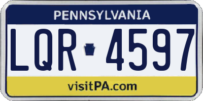 PA license plate LQR4597