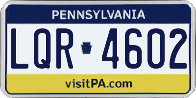 PA license plate LQR4602