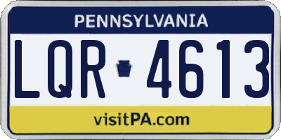 PA license plate LQR4613