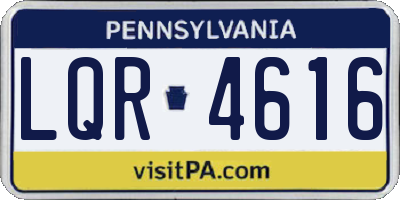 PA license plate LQR4616