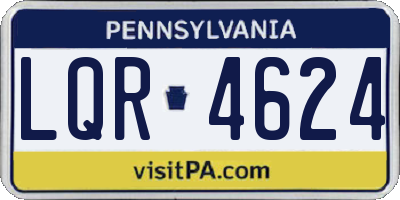 PA license plate LQR4624