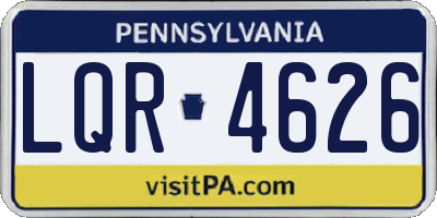 PA license plate LQR4626