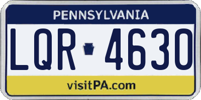 PA license plate LQR4630