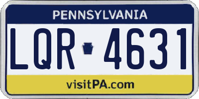 PA license plate LQR4631