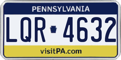 PA license plate LQR4632
