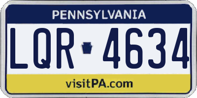 PA license plate LQR4634