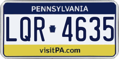PA license plate LQR4635
