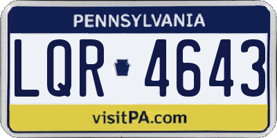 PA license plate LQR4643
