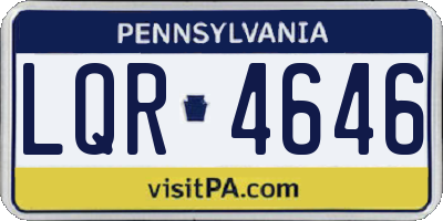 PA license plate LQR4646