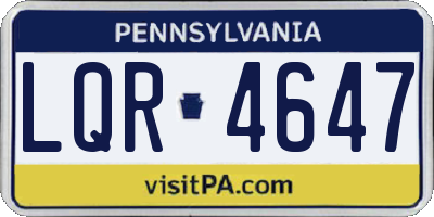 PA license plate LQR4647
