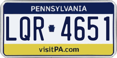 PA license plate LQR4651