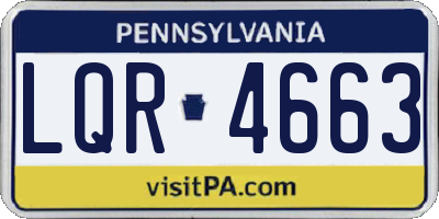 PA license plate LQR4663