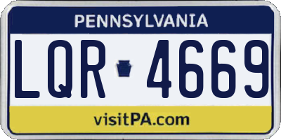PA license plate LQR4669