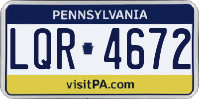 PA license plate LQR4672