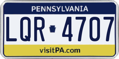 PA license plate LQR4707