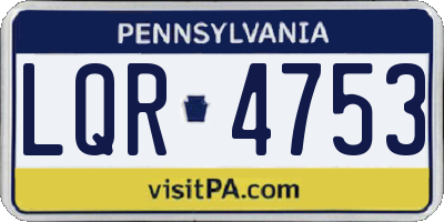 PA license plate LQR4753