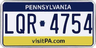 PA license plate LQR4754