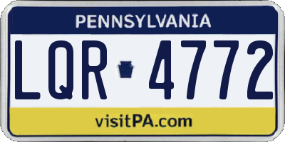 PA license plate LQR4772