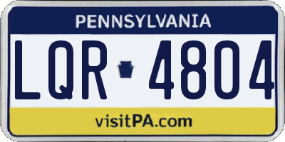 PA license plate LQR4804