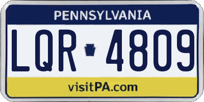 PA license plate LQR4809