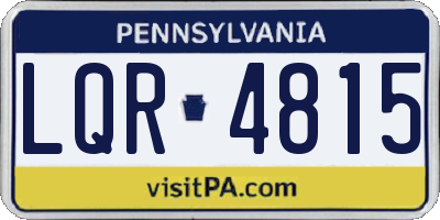PA license plate LQR4815