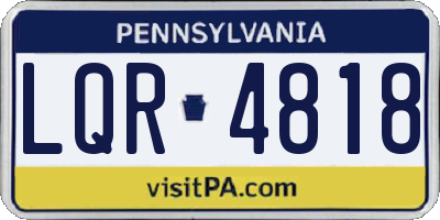 PA license plate LQR4818