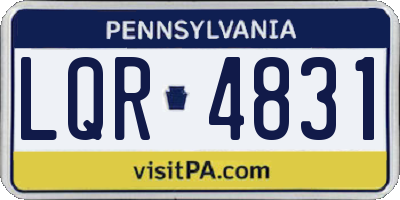 PA license plate LQR4831