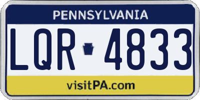 PA license plate LQR4833